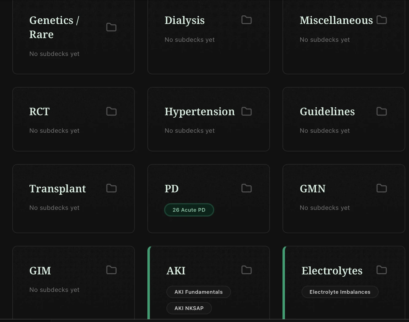 Renal topic decks