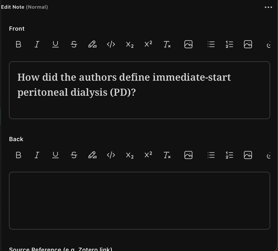 Card editor with rich formatting and media